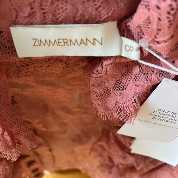 Zimmermann Designer Pink Ruffled Blouse Brand New w Tags $695 - Picture 5 of 5